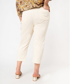 pantacourt en toile avec ceinture tissee femme grande taille beige pantacourtsE600401_3