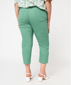 pantacourt en toile avec ceinture tissee femme grande taille vert pantacourtsE600501_3