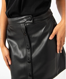 jupe courte trapeze en cuir imitation femme noir jupesE601701_2