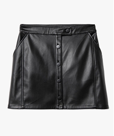 jupe courte trapeze en cuir imitation femme noir jupesE601701_4