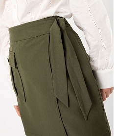jupe courte portefeuille a poche femme vert jupesE602001_2
