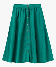 jupe midi a boutons en lin femme vert jupesE602801_4