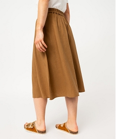 jupe midi a boutons en lin femme orange jupesE602901_3