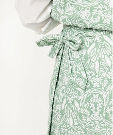 jupe portefeuille matelassee a motifs fleuris femme vert jupesE603301_2