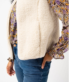 gilet de berger en fourrure imitation femme beige vestesE603601_2