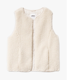 gilet de berger en fourrure imitation femme beige vestesE603601_4
