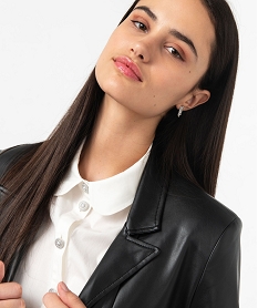 veste blazer en cuir imitation femme noirE603801_2