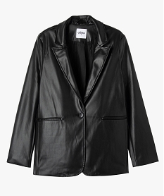 veste blazer en cuir imitation femme noir vestesE603801_4