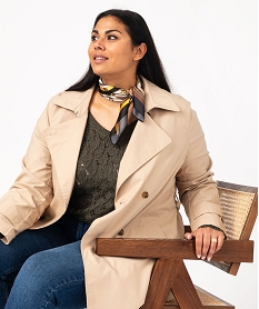 trench court avec ceinture femme grande taille beigeE604001_1