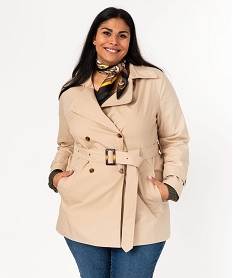 trench court avec ceinture femme grande taille beigeE604001_2