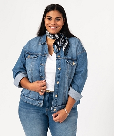 veste en jean delavee femme grande taille bleuE604101_1