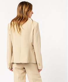 veste blazer unie a bouton metallique femme beige vestesE604301_3