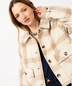 veste courte aspect laine bouillie femme beige vestesE604701_1