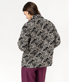 veste matelassee a motifs fleuris femme beige vestesE605001_3