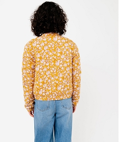 veste matelassee imprimee avec fermeture pressions femme orange vestesE605201_3