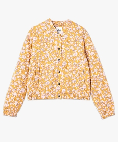 veste matelassee imprimee avec fermeture pressions femme orange vestesE605201_4