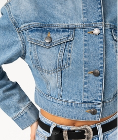 veste en jean delave courte femme bleu vestesE605301_2