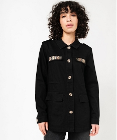 GEMO Veste femme saharienne avec broderies sur la poitrine noir standard