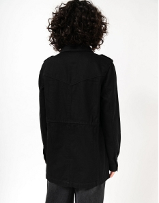 veste femme saharienne avec broderies sur la poitrine noir vestesE605401_3