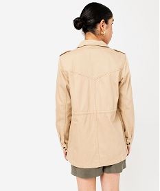 veste femme saharienne avec broderies sur la poitrine beige vestesE605501_3