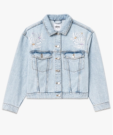 veste en jean avec motifs fleuris brodes femme bleuE605901_4