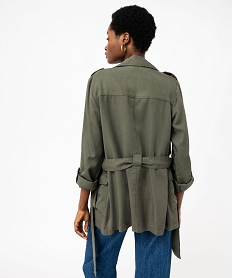 veste saharienne en lyocell femme kaki standard vestesE606101_3