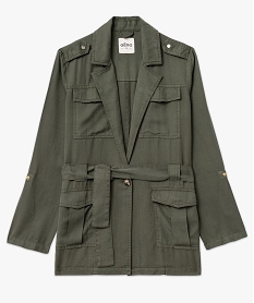 veste saharienne en lyocell femme kaki standard vestesE606101_4