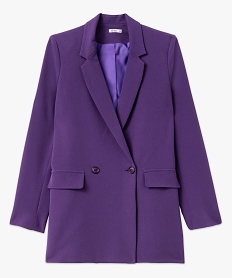 veste blazer coupe longue femme violetE606501_4