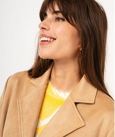 manteau trench en suedine avec ceinture femme beige manteauxE607201_2