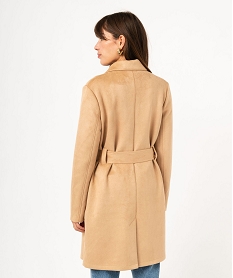 manteau trench en suedine avec ceinture femme beige manteauxE607201_3