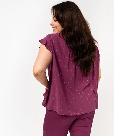 blouse a manches courtes a volants femme grande taille violet chemisiers et blousesE608701_3