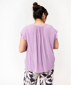 blouse a manches courtes a volants femme grande taille violet chemisiers et blousesE608801_3