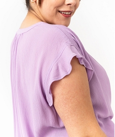 blouse a manches courtes a volants femme grande taille violetE608801_4