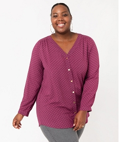 GEMO Chemise à manches longues imprimée femme grande taille Violet