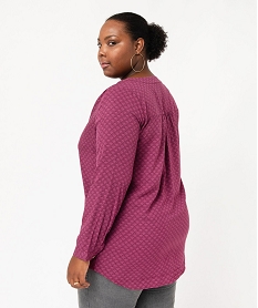 chemise a manches longues imprimee femme grande taille violetE610201_3
