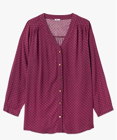 chemise a manches longues imprimee femme grande taille violet chemisiersE610201_4