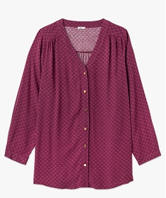 chemise a manches longues imprimee femme grande taille violetE610201_4