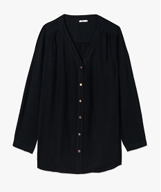chemise a manches longues texturee femme grande taille noir standard chemisiersE610901_4