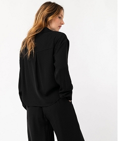 chemise coupe courte a motifs ton sur ton femme noir chemisiersE611801_3