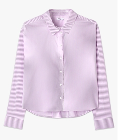 chemise rayee a manches longues femme violet chemisiersE612301_4