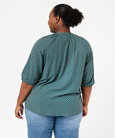 blouse imprimee a manches 34 femme grande taille vert blousesE612901_3