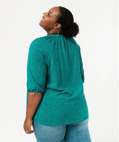 blouse imprimee a manches 34 femme grande taille vert blousesE613001_3