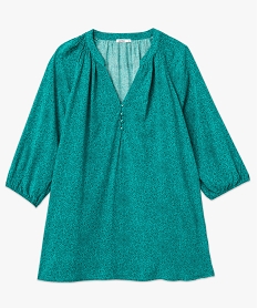 blouse imprimee a manches 34 femme grande taille vert blousesE613001_4