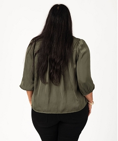 blouse satinee a manches 34 femme grande taille vertE614401_3