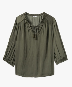 blouse satinee a manches 34 femme grande taille vert chemisiers et blousesE614401_4