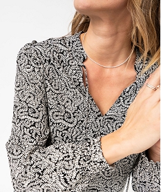 blouse imprimee a manches longues avec details fronces femme noir blousesE614801_2