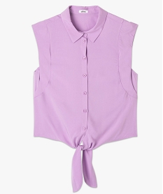 chemise sans manches avec liens a nouer femme violet blousesE615401_4