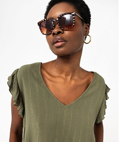 blouse sans manches en viscose froissee femme vertE615901_2