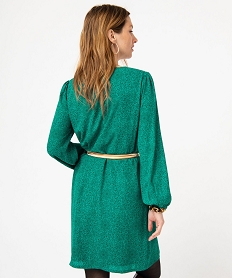 robe a manches longues et col v femme vertE616101_3