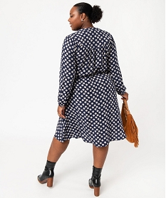 robe a manches longues a motifs fleuris femme grande taille bleu robesE616501_3